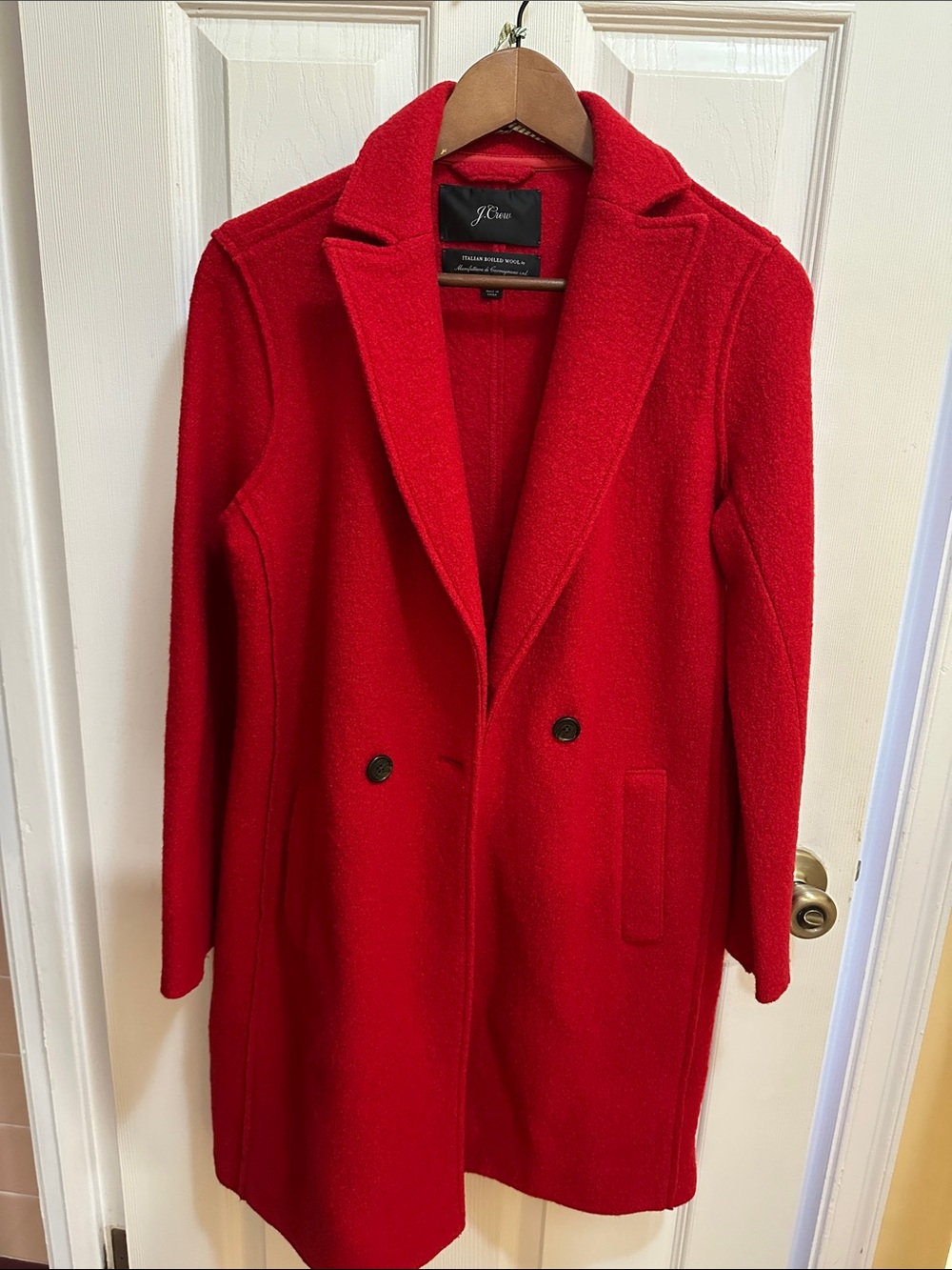 J. Crew Red Double-Breasted Wool Pea Coat New-NOT size O